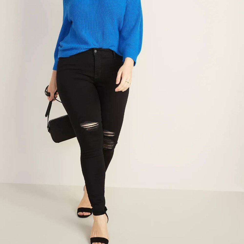 Mid-Rise Rockstar Super-Skinny Raw-Edge Ankle Jeans for Women - Picture 9 of 10
